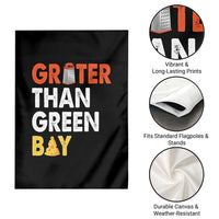Funny Greater Than Green Bay Cheese Grate Garden Flag