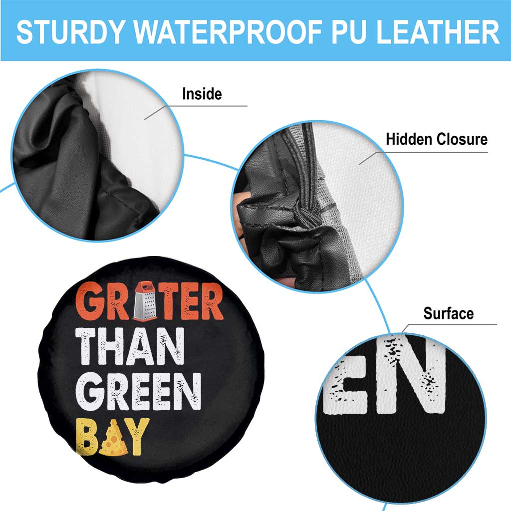 Funny Greater Than Green Bay Cheese Grate Spare Tire Cover