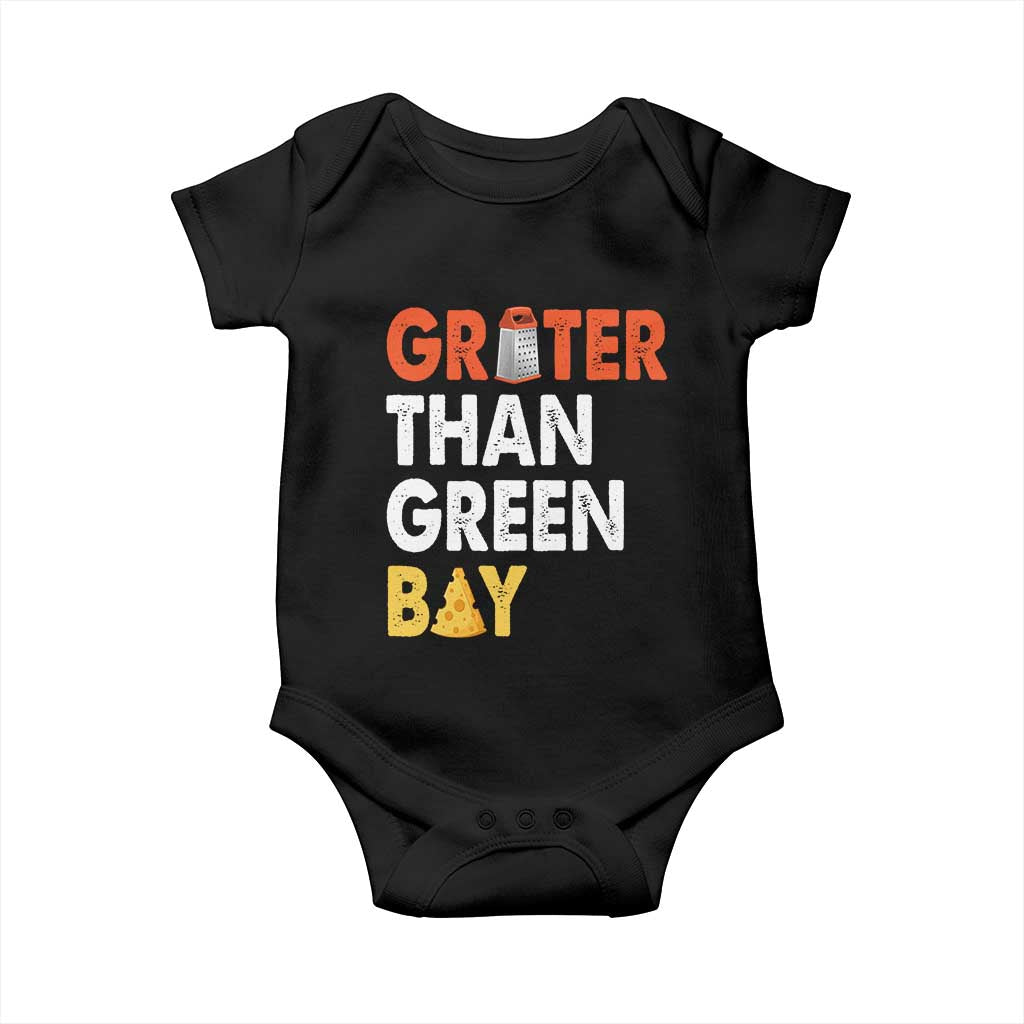 Funny Greater Than Green Bay Cheese Grate Baby Onesie