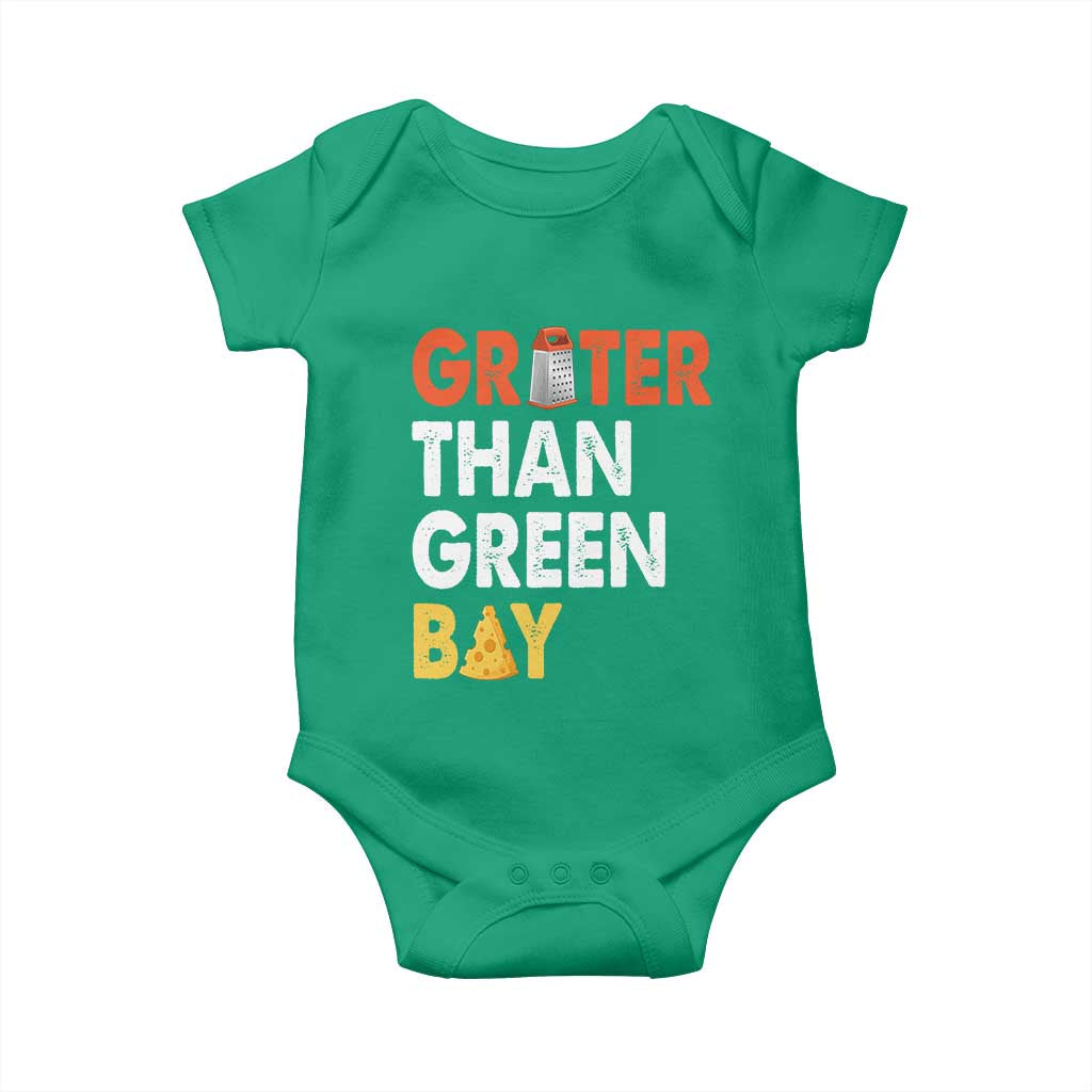 Funny Greater Than Green Bay Cheese Grate Baby Onesie
