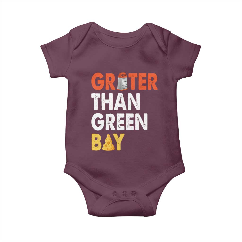 Funny Greater Than Green Bay Cheese Grate Baby Onesie