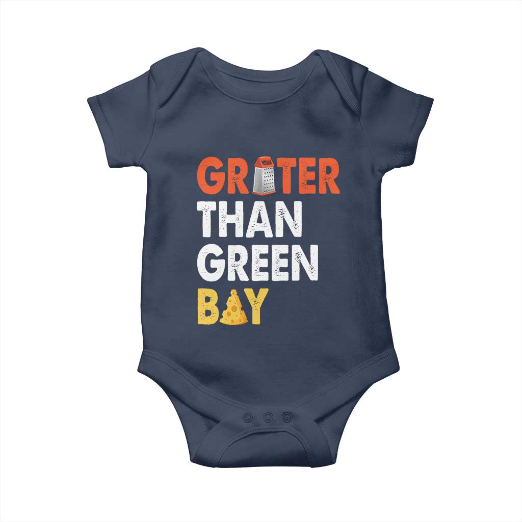 Funny Greater Than Green Bay Cheese Grate Baby Onesie