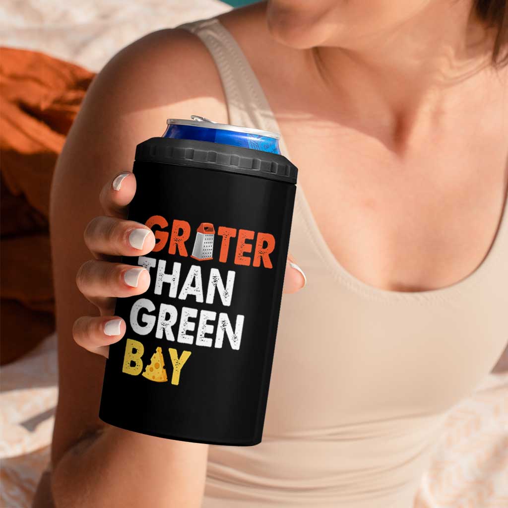 Funny Greater Than Green Bay Cheese Grate 4 in 1 Can Cooler Tumbler