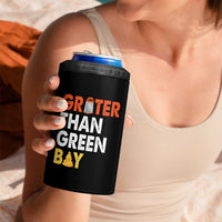 Funny Greater Than Green Bay Cheese Grate 4 in 1 Can Cooler Tumbler