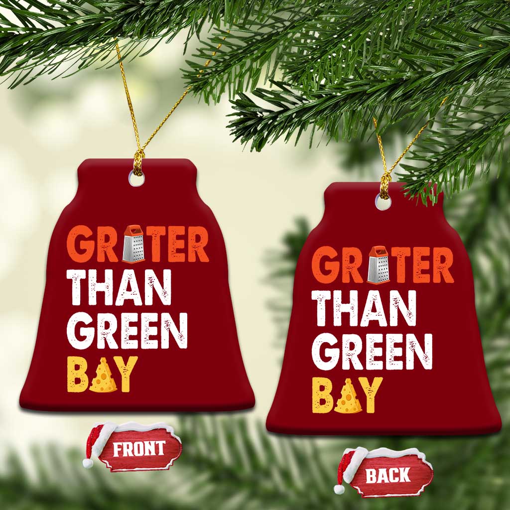 Funny Greater Than Green Bay Cheese Grate Ceramic Ornament