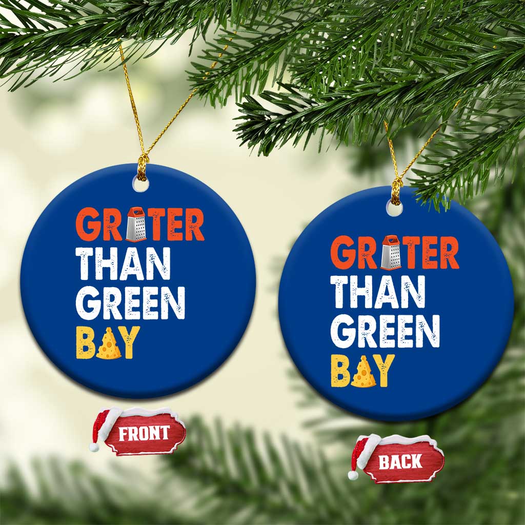 Funny Greater Than Green Bay Cheese Grate Ceramic Ornament