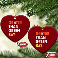 Funny Greater Than Green Bay Cheese Grate Ceramic Ornament