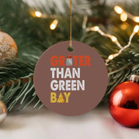 Funny Greater Than Green Bay Cheese Grate Ceramic Ornament