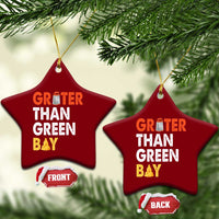 Funny Greater Than Green Bay Cheese Grate Ceramic Ornament