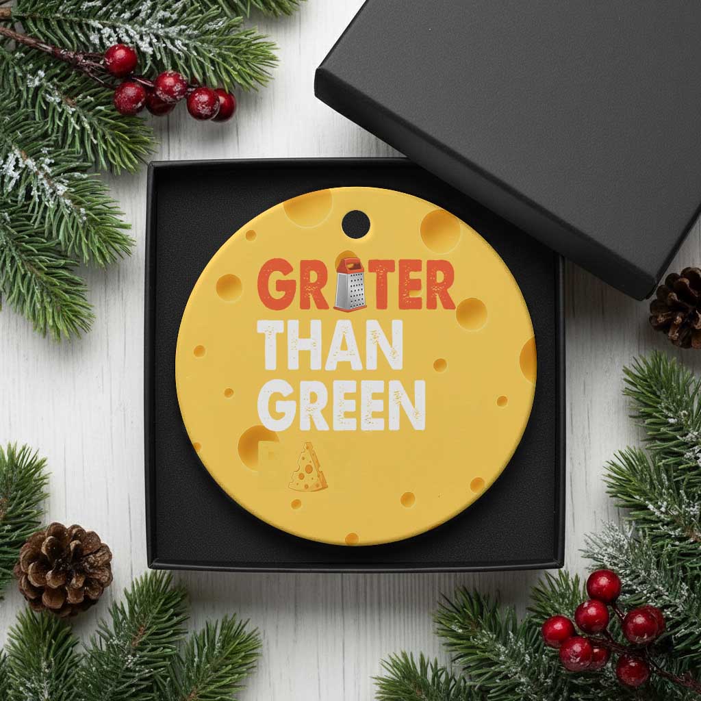 Funny Greater Than Green Bay Cheese Grate Ceramic Ornament