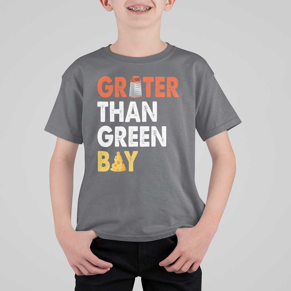 Funny Greater Than Green Bay Cheese Grate T Shirt For Kid