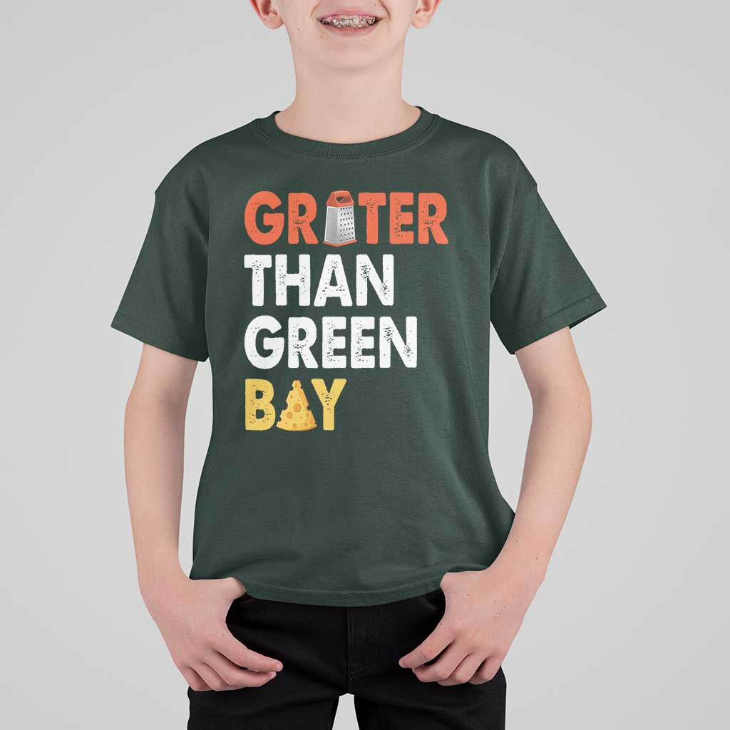 Funny Greater Than Green Bay Cheese Grate T Shirt For Kid