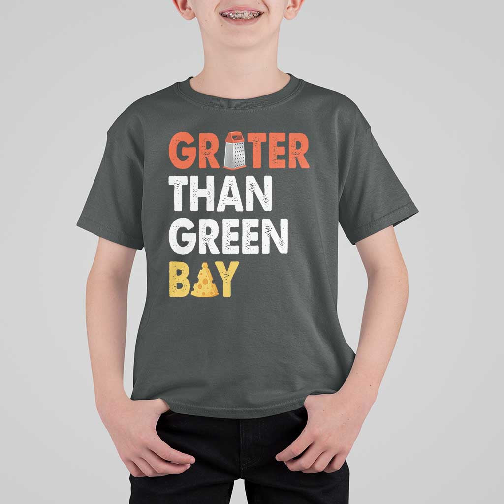 Funny Greater Than Green Bay Cheese Grate T Shirt For Kid