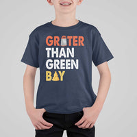 Funny Greater Than Green Bay Cheese Grate T Shirt For Kid