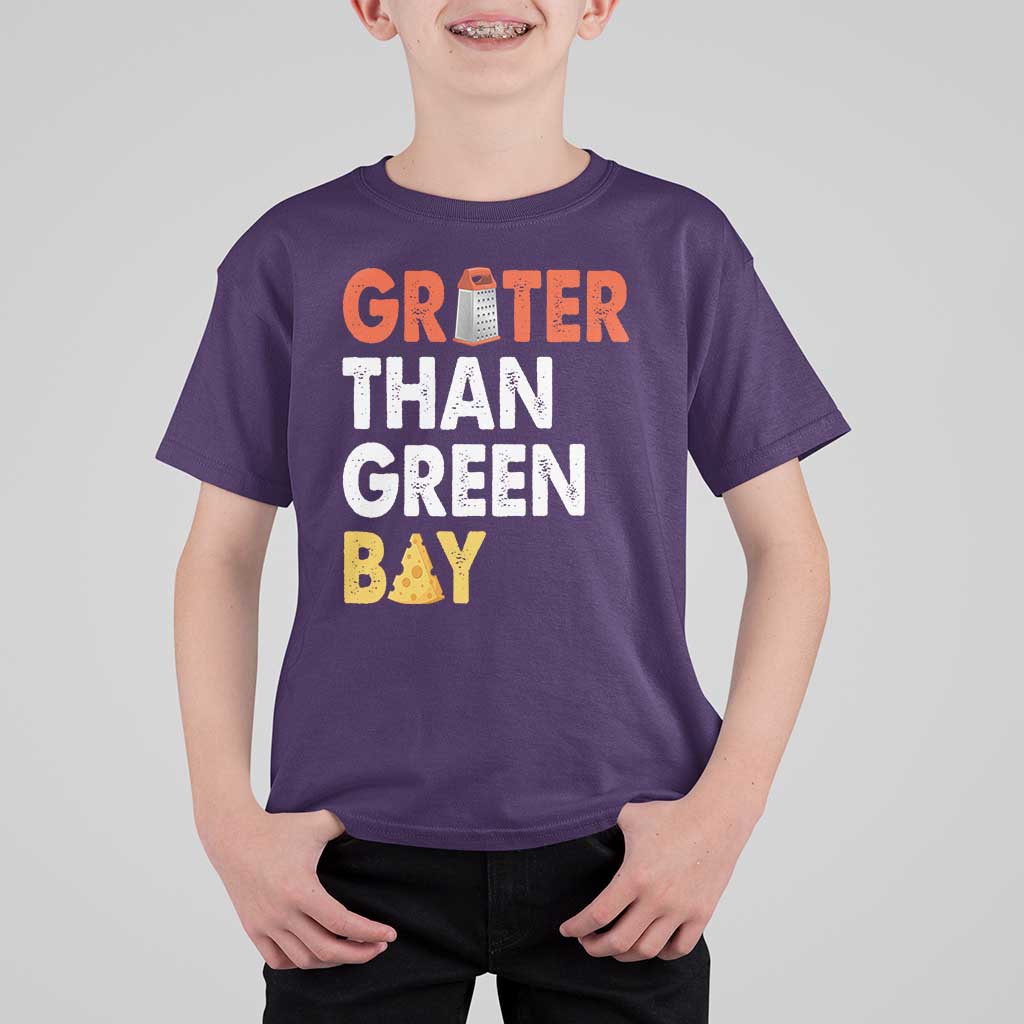 Funny Greater Than Green Bay Cheese Grate T Shirt For Kid