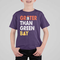 Funny Greater Than Green Bay Cheese Grate T Shirt For Kid