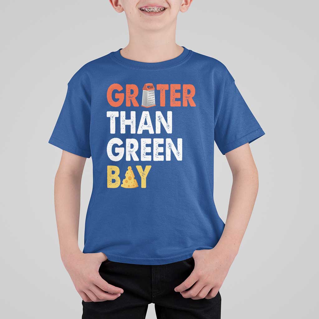 Funny Greater Than Green Bay Cheese Grate T Shirt For Kid