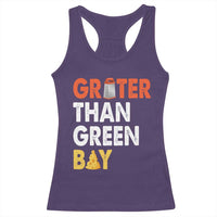 Funny Greater Than Green Bay Cheese Grate Racerback Tank Top
