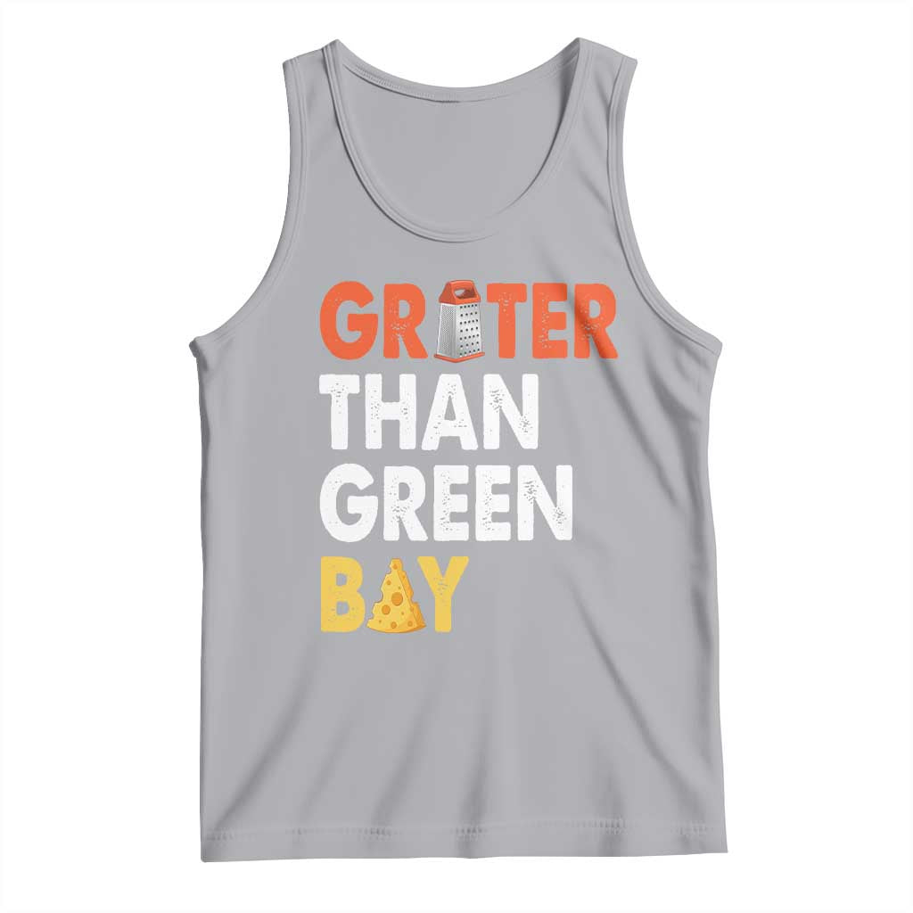 Funny Greater Than Green Bay Cheese Grate Tank Top