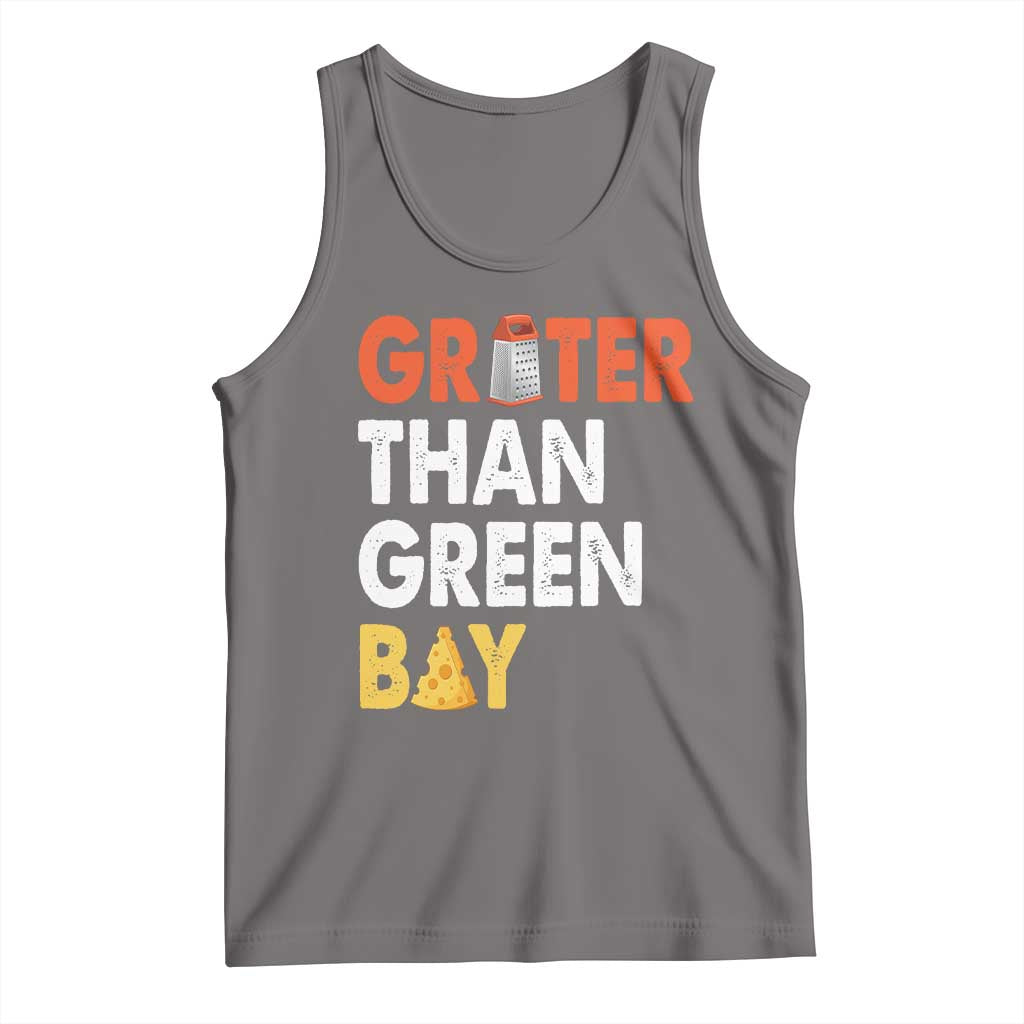 Funny Greater Than Green Bay Cheese Grate Tank Top
