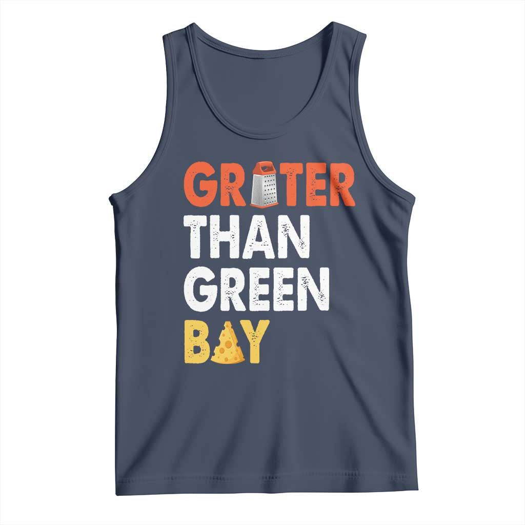 Funny Greater Than Green Bay Cheese Grate Tank Top