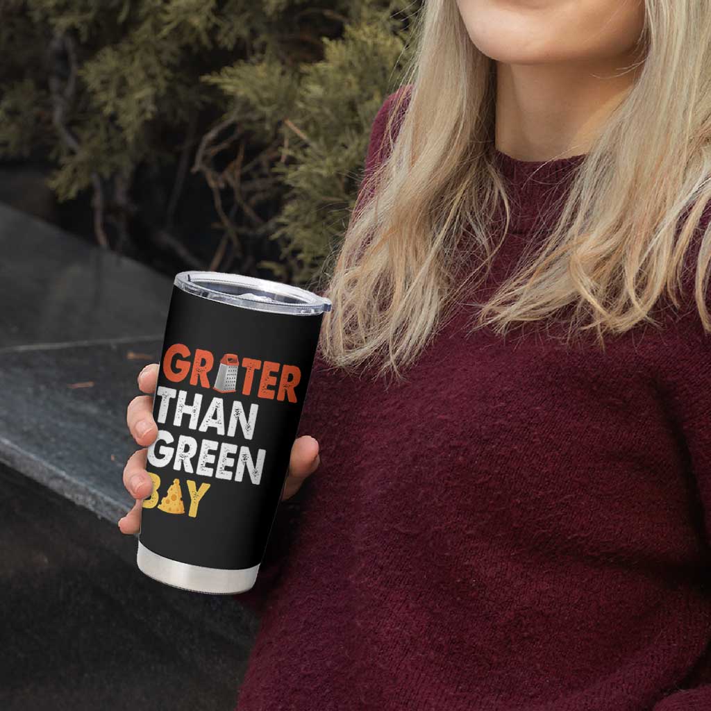 Funny Greater Than Green Bay Cheese Grate Tumbler Cup