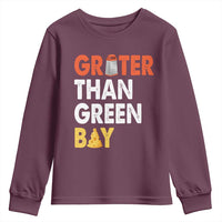 Funny Greater Than Green Bay Cheese Grate Youth Sweatshirt