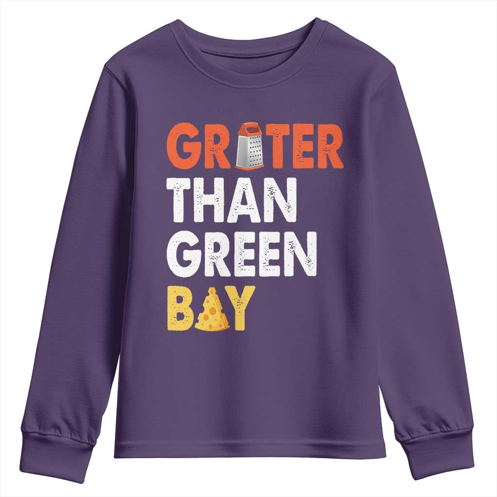 Funny Greater Than Green Bay Cheese Grate Youth Sweatshirt
