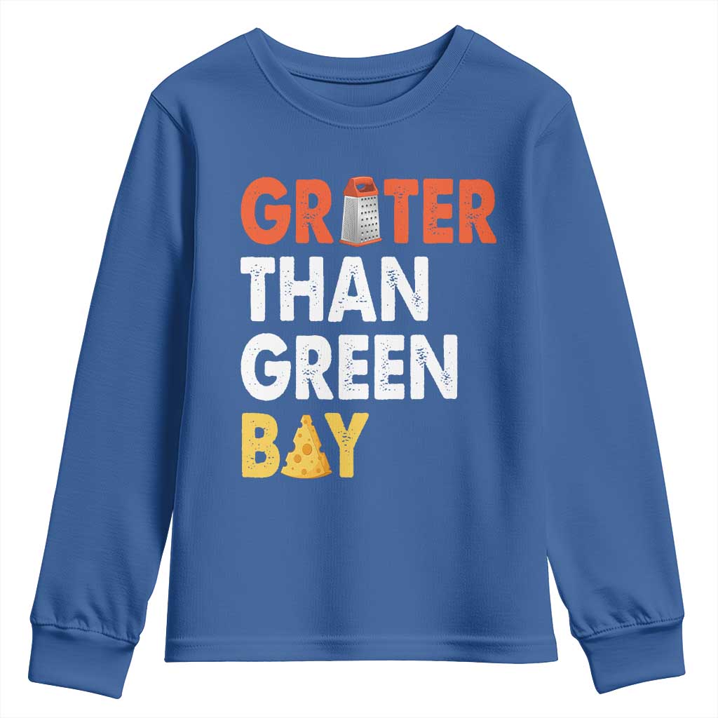 Funny Greater Than Green Bay Cheese Grate Youth Sweatshirt