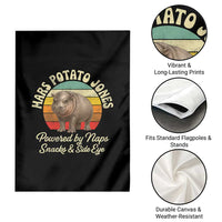 Funny Mars Potato Jones Garden Flag Powered by Naps Snacks Side Eye Pygmy Hippo