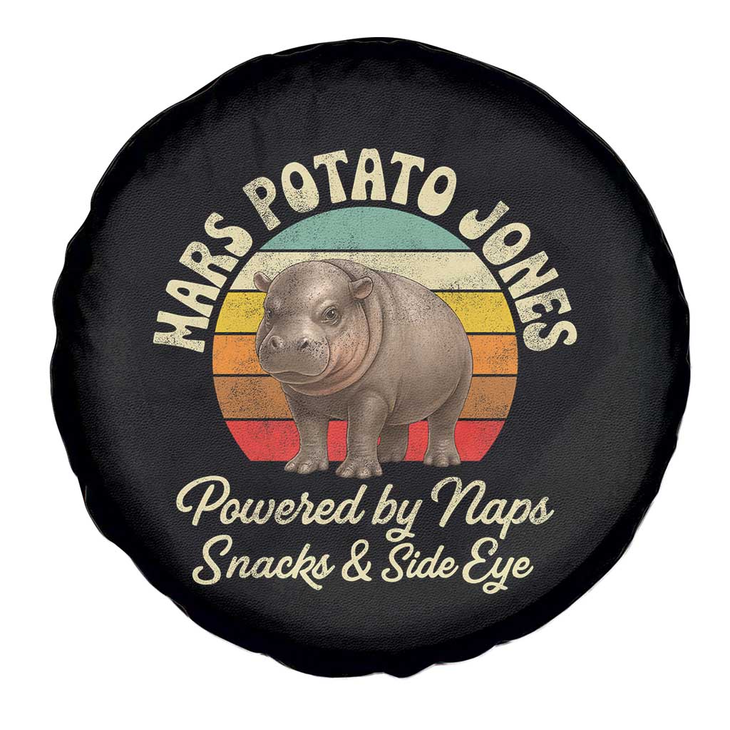 Funny Mars Potato Jones Spare Tire Cover Powered by Naps Snacks Side Eye Pygmy Hippo