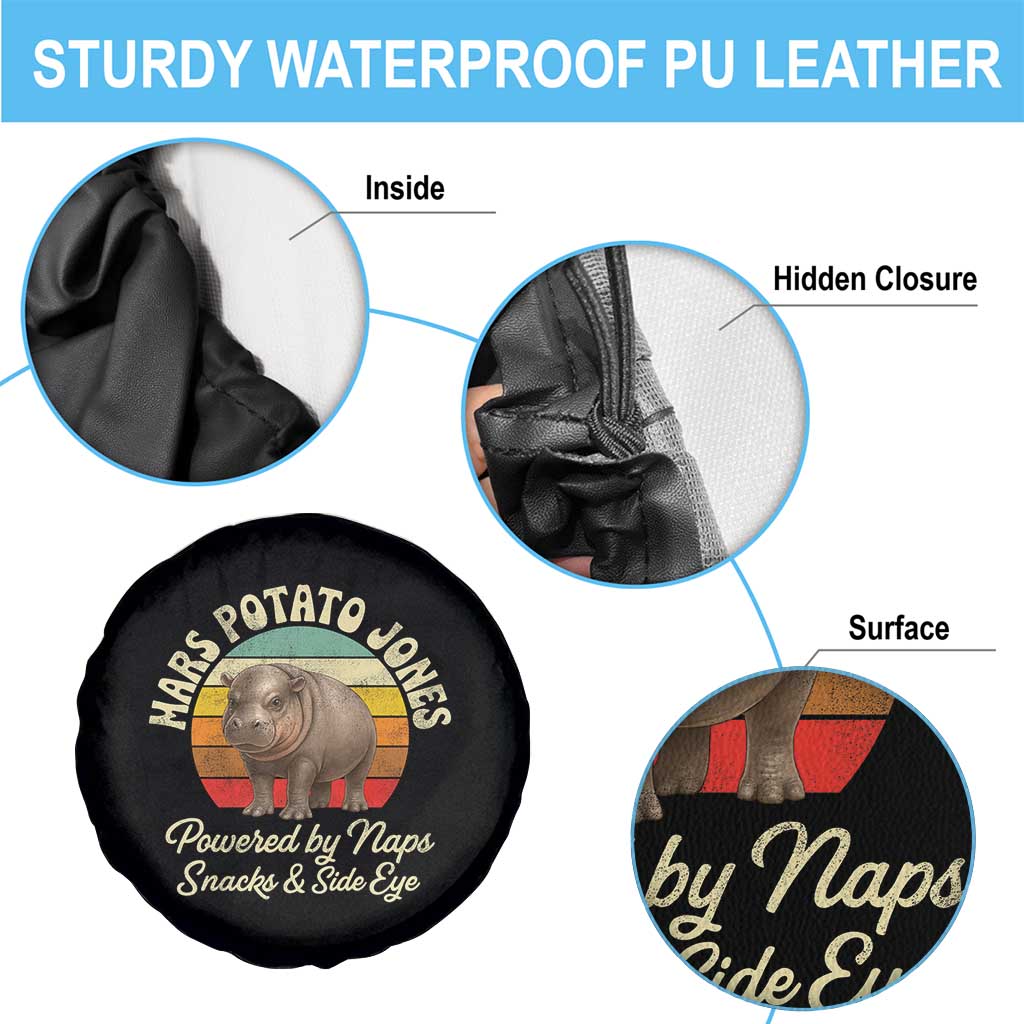Funny Mars Potato Jones Spare Tire Cover Powered by Naps Snacks Side Eye Pygmy Hippo