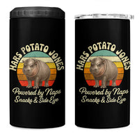 Funny Mars Potato Jones 4 in 1 Can Cooler Tumbler Powered by Naps Snacks Side Eye Pygmy Hippo