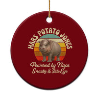 Funny Mars Potato Jones Ceramic Ornament Powered by Naps Snacks Side Eye Pygmy Hippo