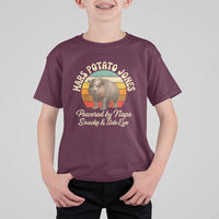 Funny Mars Potato Jones T Shirt For Kid Powered by Naps Snacks Side Eye Pygmy Hippo