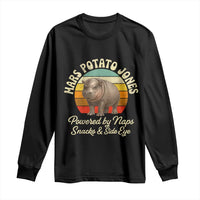 Funny Mars Potato Jones Long Sleeve Shirt Powered by Naps Snacks Side Eye Pygmy Hippo
