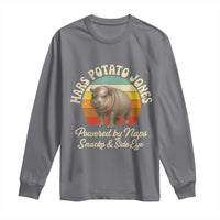 Funny Mars Potato Jones Long Sleeve Shirt Powered by Naps Snacks Side Eye Pygmy Hippo