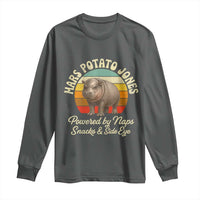 Funny Mars Potato Jones Long Sleeve Shirt Powered by Naps Snacks Side Eye Pygmy Hippo