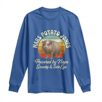 Funny Mars Potato Jones Long Sleeve Shirt Powered by Naps Snacks Side Eye Pygmy Hippo