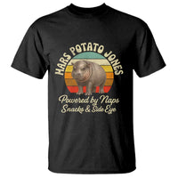 Funny Mars Potato Jones T Shirt Powered by Naps Snacks Side Eye Pygmy Hippo