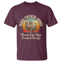 Funny Mars Potato Jones T Shirt Powered by Naps Snacks Side Eye Pygmy Hippo