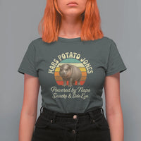 Funny Mars Potato Jones T Shirt For Women Powered by Naps Snacks Side Eye Pygmy Hippo