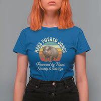 Funny Mars Potato Jones T Shirt For Women Powered by Naps Snacks Side Eye Pygmy Hippo