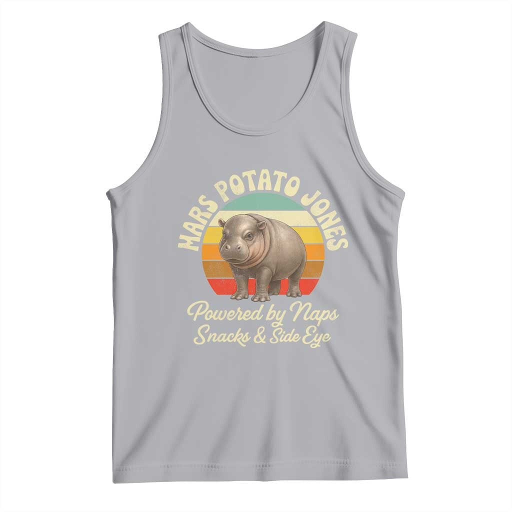 Funny Mars Potato Jones Tank Top Powered by Naps Snacks Side Eye Pygmy Hippo