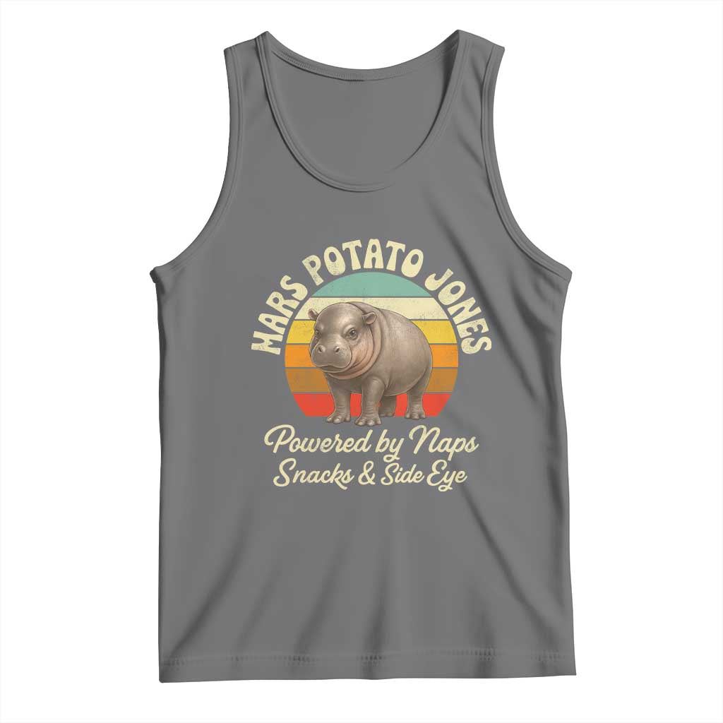 Funny Mars Potato Jones Tank Top Powered by Naps Snacks Side Eye Pygmy Hippo