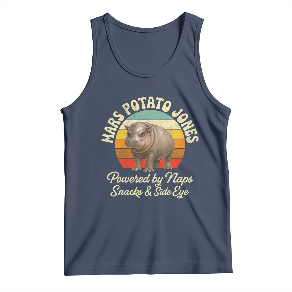 Funny Mars Potato Jones Tank Top Powered by Naps Snacks Side Eye Pygmy Hippo