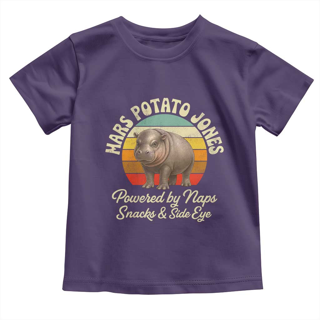 Funny Mars Potato Jones Toddler T Shirt Powered by Naps Snacks Side Eye Pygmy Hippo