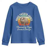 Funny Mars Potato Jones Youth Sweatshirt Powered by Naps Snacks Side Eye Pygmy Hippo