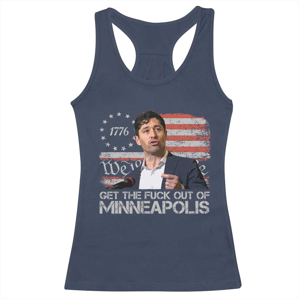 Get The Fuck Out Of Minneapolis Racerback Tank Top Mayor Resistance Protest Jacob Political