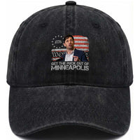Get The Fuck Out Of Minneapolis Washed Cotton Baseball Cap Mayor Resistance Protest Jacob Political